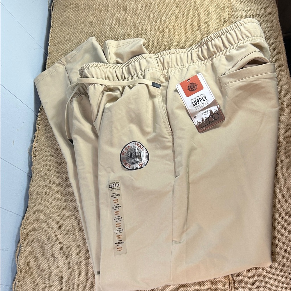 NWT London Fog Men's Khaki Pull On Pants